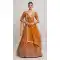 Orange Faux Georgette Zari Embroidery Lehenga Choli - 218819