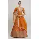 Orange Faux Georgette Zari Embroidery Lehenga Choli - 218819