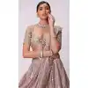 Buy Ash Pink Organza Zari Work Lehenga Choli - 218822