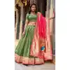 Green Organza Party Wear Lehenga Plus Size - 218835