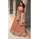 Peach Organza Zari Work Lehenga Choli - 218836