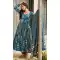 Teal Blue Muslin Printed Party Wear Suit - 218887