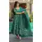 Teal Green Muslin Party Wear Printed Suit - 218891