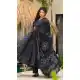 Navy Blue Muslin Heavy Print Salwar Suit - 218892