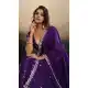 Purple Georgette Embroidery Work Lehenga Choli - 218980