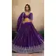 Purple Georgette Embroidery Work Lehenga Choli - 218980