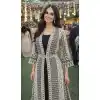 Buy Black Chinon Silk Embroidery Work Plus Size Gown - 219007