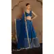 Blue Faux Georgette Zari Embroidery Lehenga Choli - 219094