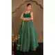 Green Faux Georgette Sequins Work Lehenga - 219095