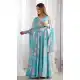 Sky Blue Faux Georgette Floral Print Anarkali Salwar Suit - 219191