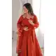 Rust Roman Silk Fancy Mirror Work Anarkali Salwar Suit - 219193
