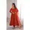 Rust Roman Silk Fancy Mirror Work Anarkali Salwar Suit - 219193