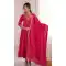 Pink Roman Shimmer Embroidery Anarkali Salwar Suit - 219194