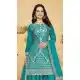 Elegant Firozi Natural Crepe Sequin Work Palazzo Suit - 219198