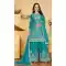 Elegant Firozi Natural Crepe Sequin Work Palazzo Suit - 219198