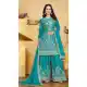 Elegant Firozi Natural Crepe Sequin Work Palazzo Suit - 219198
