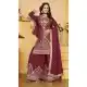 Maroon Natural Crepe Embroidery Party Wear Palazzo - 219199