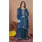 Teal Vichitra Silk Sequin Embroidery Palazzo Suit - 219200