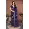 Purple Chiffon Silk Embroidery Party Wear Saree - 219342