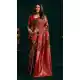 Elegant Brown Soft Silk Jacquard Work Party Wear Saree - 219466