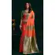 Orange Soft Silk Party Wear Jacquard Saree - 219467