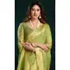 Pista Green Cotton Party Wear Plus Size Saree - 219475