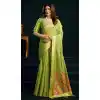 Pista Green Cotton Party Wear Plus Size Saree - 219475
