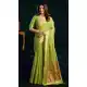 Pista Green Cotton Party Wear Saree with Zari Border - 219475
