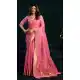 Pink Cotton Mina Work Party Wear Saree - 219476