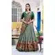 Green Tasar Silk Printed Lehenga Choli - 219491