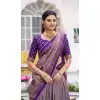 Purple Tasar Silk Lace Border Plus Size Lehenga - 219493