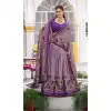 Purple Tasar Silk Lace Border Plus Size Lehenga - 219493
