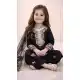 Elegant Black Pure Crepe Kids Girls Salwar Suit - 219532