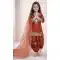 Orange Pure Crepe Festive Kids Girls Salwar Suit - 219534