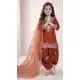 Orange Pure Crepe Festive Kids Girls Salwar Suit - 219534