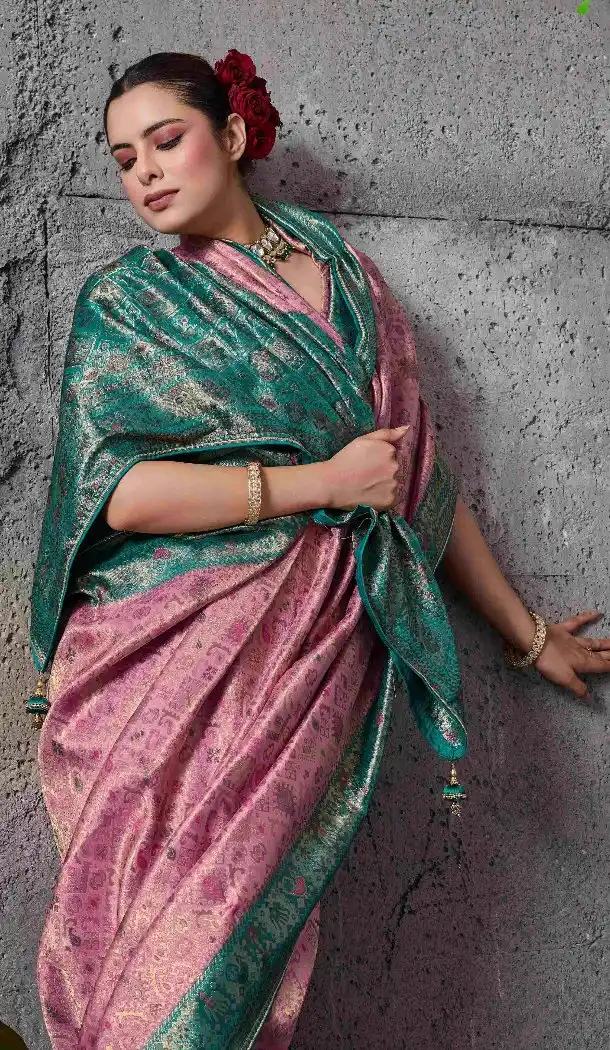 Pink Kanjivaram Silk Traditional Work  Traditional Wear Saree - 219563