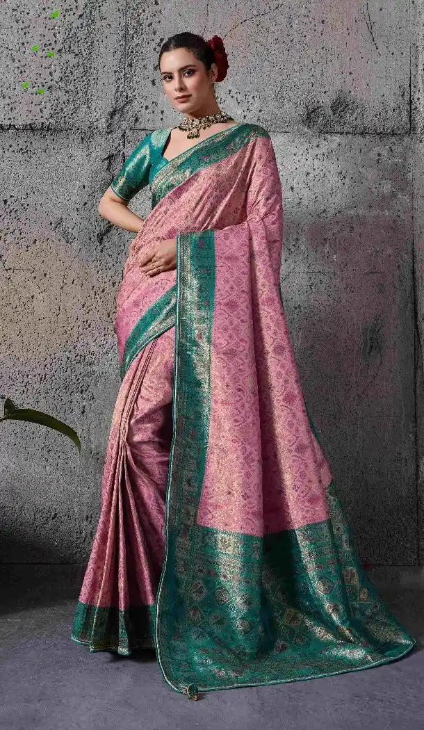 Pink Kanjivaram Silk Traditional Work  Traditional Wear Saree - 219563