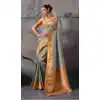 Grey Kanjivaram Silk Designer Meenakari Plus Size Saree - 219564