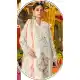 White Orange Chiffon Embroidery Zari Work Pakistani Suit - 219576
