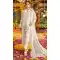 White Orange Chiffon Embroidery Zari Work Pakistani Suit - 219576