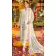White Orange Chiffon Embroidery Zari Work Pakistani Suit - 219576