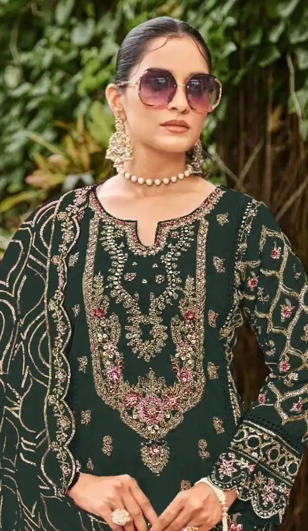Elegant Georgette Embroidery Pakistani Suit - 219580