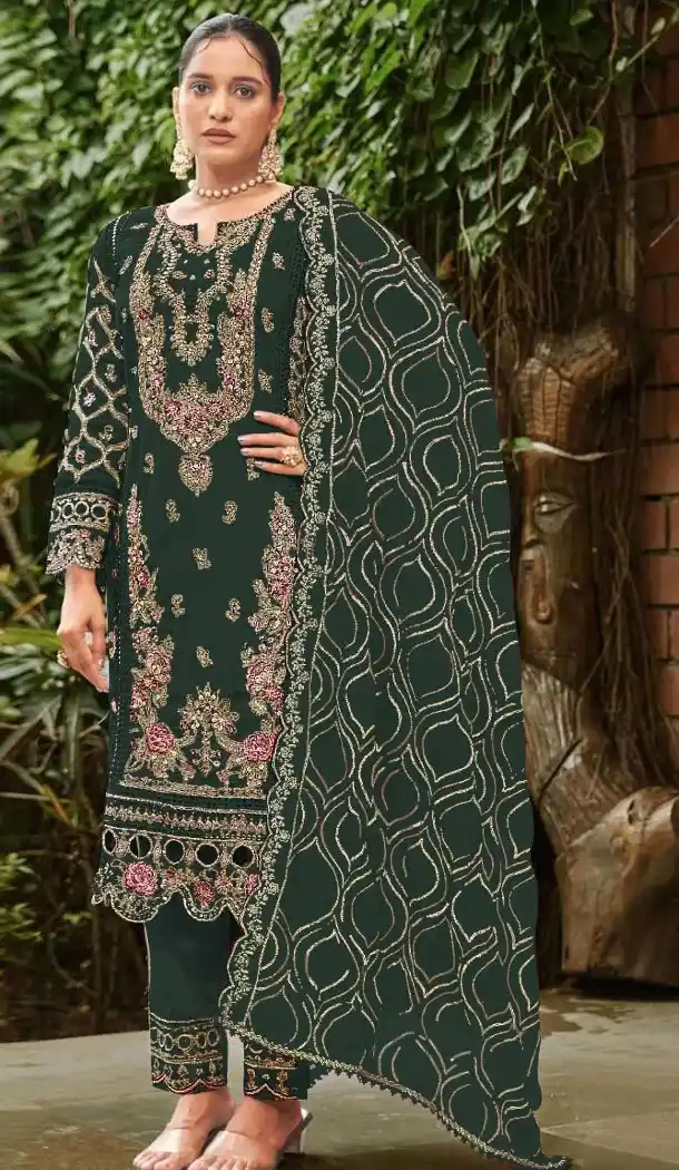 Elegant Georgette Embroidery Pakistani Suit - 219580