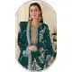 Teal Silk Zari Work Party Wear Suit - 219586