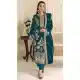 Teal Silk Zari Work Party Wear Suit - 219586