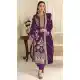 Purple Silk Embroidery Pakistani Suit - 219587