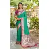 Shop Rama Green Soft Silk Gold Zari Plus Size Saree - 219603