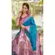 Teal Blue Soft Silk Paithani Pallu Party Wear Saree - 219604