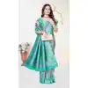 Multi Kanjivaram Silk Plus Size Zari Work Saree - 219639
