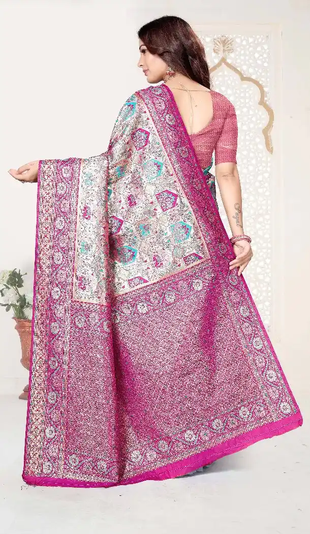 Multi Color Kanjivaram Silk Zari Work Saree - 219643